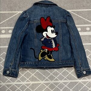 GAP Denim Jean Jacket with Minnie Mouse Patch - Blue, Red, Black, Gold